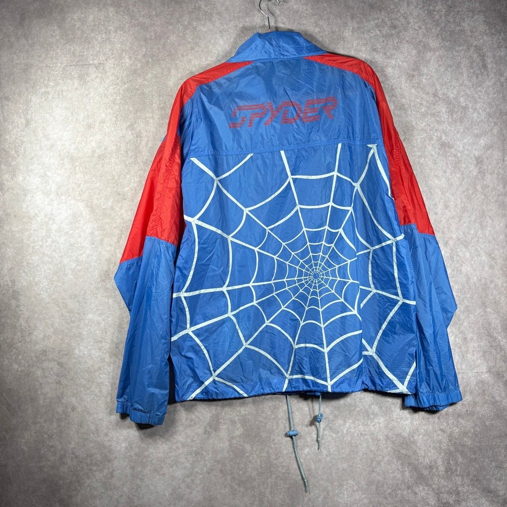Vintage Spyder Windbreaker Jacket Mens Size XL Blue‎ Red Colorblock Full Zip